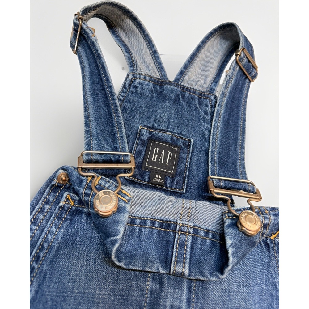 Gap Slouchy Denim Overalls Medium Wash Everyday Relaxed skinny size XS